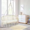 2 Person Hanging Hammock Chair Macrame Swing with Zippered Cushion