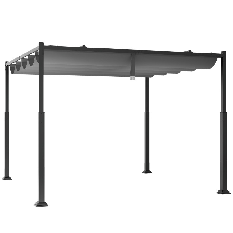 10_10_Feet_Outdoor_Pergola_with_Retractable_Canopy_and_Metal_Columns_Gray-4.jpg