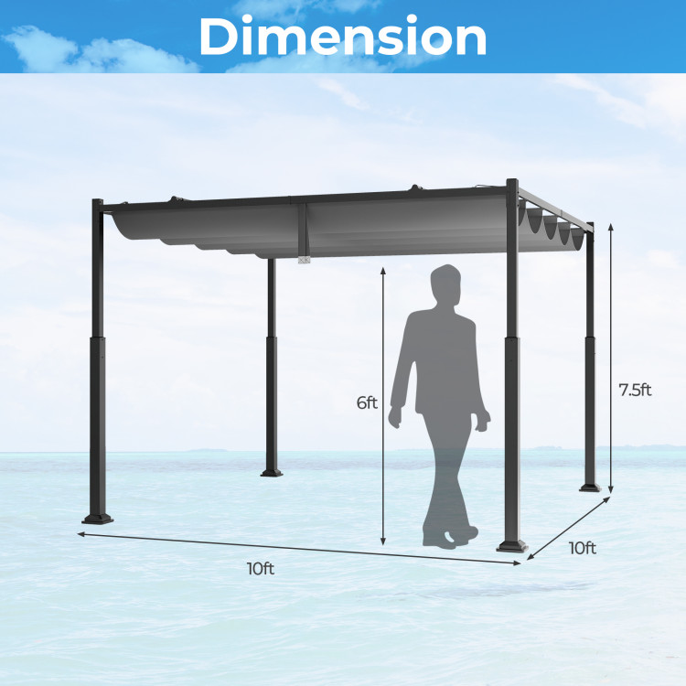 10_10_Feet_Outdoor_Pergola_with_Retractable_Canopy_and_Metal_Columns_Gray_Size-5.jpg