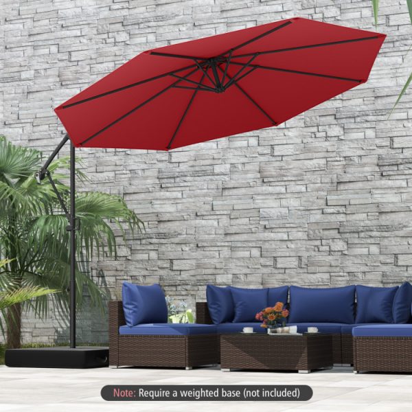 10 Feet Offset Hanging Umbrella Patio Cantilever Umbrella with Infinite Tilt
