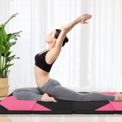 10 Feet x 4 Feet x 2 Inch Folding Exercise Mat with Hook and Loop Fasteners