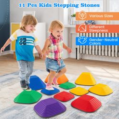 11 Pieces Kids Stepping Stone Square Stackable Indoor Outdoor