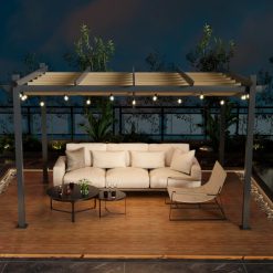 10 x 13 Feet Outdoor Aluminum Retractable Pergola Canopy Shelter