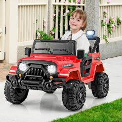 12V Kids Ride on Truck Car with Remote Control Threaded Wheels and 3 Speeds