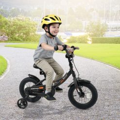 12/14/16/18 Inches Kids Bike with Removable Training Wheels and Adjustable Seatfor 3-8 Years Old Black