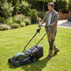 12-AMP 13.5 Inch Adjustable Electric Corded Lawn Mower with Collection Box