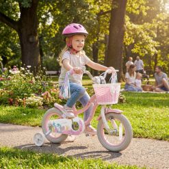 12-20 Inch Kids Bike Adjustable with Basket and Streamers Pink - Princess of the Sea Theme