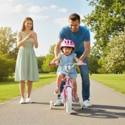12/14/16/18 Inch Kids Bike for Aged 3-8 Years Old with Adjustable Handlebar Pink- Starlight Wave