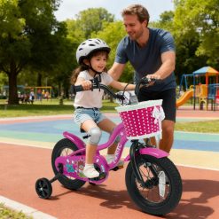 12/14/16/18 Inch Kids Bike with Training Wheels for Aged 3-8 Years Old - Magic Rose