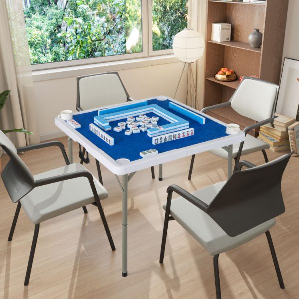 35 Inch 4 Player Game Card Folding Mahjong Table with Cup Holders