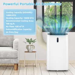 14000 BTU(Ashrae) Portable Air Conditioner with APP and WiFi Control