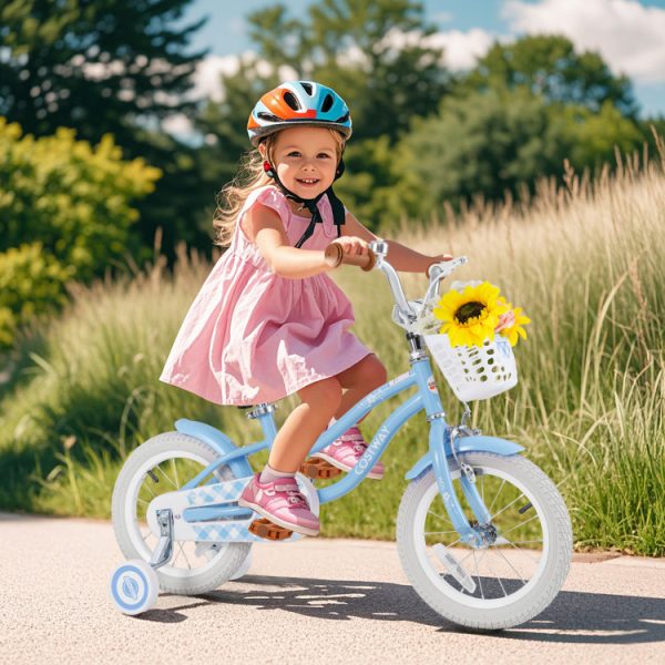12/14/16/18 Inch Kids Bike with Adjustable Handlebar and Seat for 3-8 Year Old
