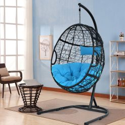 Indoor/Outdoor Hanging Cushioned Hammock Chair with Stand