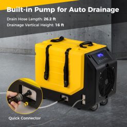 190 PPD Commercial Dehumidifier with Pump and 2 Wheels