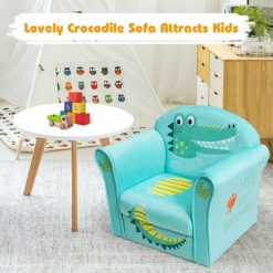 Kids Elephant/Astronaut/Crocodile/Lion Upholstered Sofa with Armrest