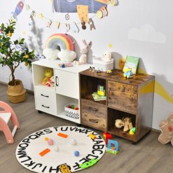 Mobile File Cabinet with Lateral Printer Stand and Storage Shelves