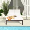 2-Person Patio Rattan Lounge Chair with Adjustable Backrest and Cushions