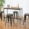 24 Inches Backless Stackable Counter Height Metal Bar Stools Set of 4