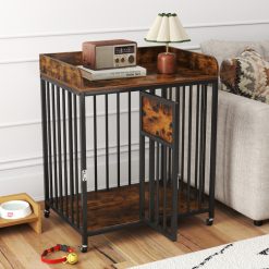27.5 Inch Dog Crate Furniture with Wheels for Small Dogs and Puppies