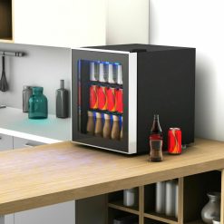 60 Can Beverage Mini Refrigerator with Glass Door
