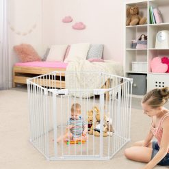 6 Panel Wall-mount Adjustable Baby Safe Metal Fence Barrier