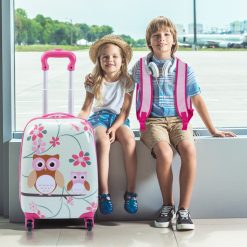 2 Pieces 12 Inch 16 Inch Kids Luggage Set with Backpack and Suitcase for Travel
