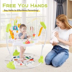 Baby Activity Center Height Adjustable Baby Bouncing Saucer with Interactive Toys