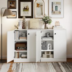 2 Door Storage Base Cabinet with 3-Tier Shelf