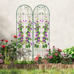 2 Pack 71 x 20 Inches Metal Garden Trellis Rustproof Plant Support for Climbing Plants