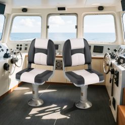 2-Pack Boat Seats with Thick Sponge Padding and Fixing Bolts