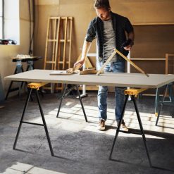 2 Pack Heavy Duty Sawhorse with Steel Folding Legs