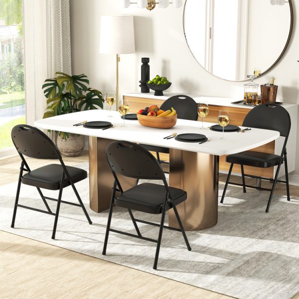 2 Pack Padded Folding Chairs with Metal Frame and Carry Handle