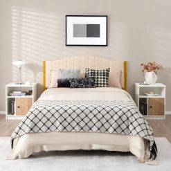 2 Pieces 25 Inch Tall Nightstands with Door and 2 Open Shelves