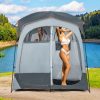 2 Rooms Oversize Privacy Shower Tent with Removable Rain Fly and Inside Pocket