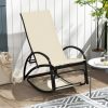 2-in-1 Outdoor Rocking Chair with 4-Position Adjustable Backrest for Patio Porch Poolside