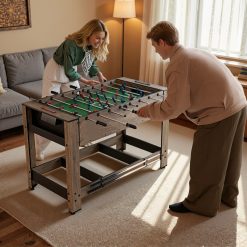 2-in-1 Swivel Foosball and Pool Combo Game Table