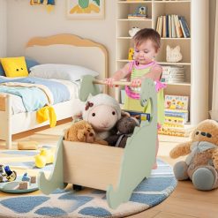2 in 1 Wooden Baby Push Walker with Pine Wood Handle