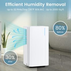 32 Pints 2000 Sq.ft Portable Dehumidifier for Home and Basement