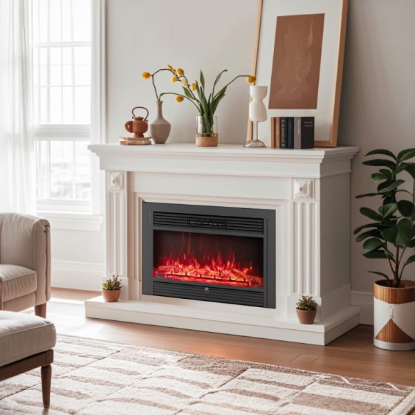 33/36-Inch Electric Fireplace 750W/1500W Recessed Fireplace Heater