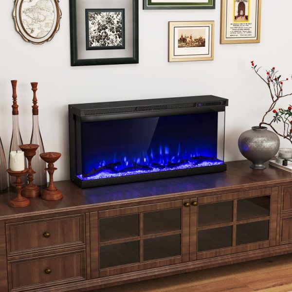 36/40/50/60 Inch Wide 3-Sided Electric Fireplace Insert with Remote Control and 12 Flame Colors