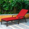 Outdoor Adjustable Reclining Patio Rattan Lounge Chair with Adjustable Backrest
