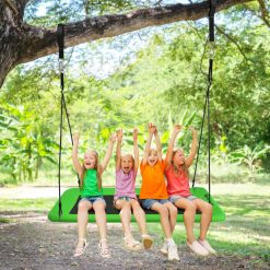 60 Inches Platform Tree Swing Outdoor with 2 Hanging Straps