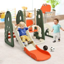 6 in 1 Toddler Slide and Swing Set with Ball Games