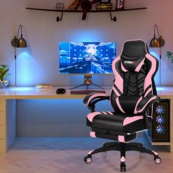 Adjustable Gaming Chair with Footrest for Home Office