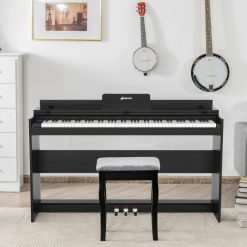 88 Key Full Size Electric Piano Keyboard with Stand 3 Pedals MIDI Function