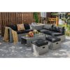 8 Pieces Patio Rattan Furniture Set with Storage Waterproof Cover and Cushion
