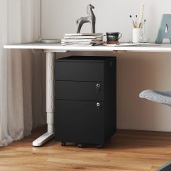 3-Drawer File Cabinet Rolling File Organizer with Lock 4 Keys for Letter Legal A4
