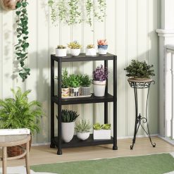 3/4/5-Tier Heavy-Duty Plastic Storage Shelves Freestanding Garage Shelving Unit