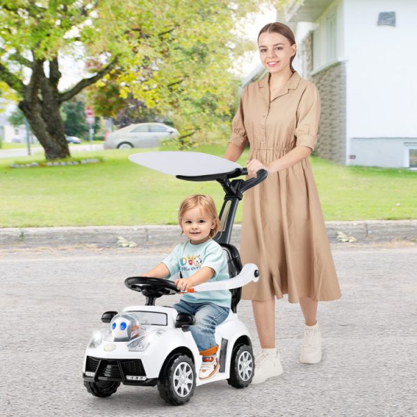 3-in-1 Push Car for Toddler Sliding Car with Seat Belt and Canopy