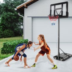 4.25-10 Feet Basketball Hoop System with Adjustment Holes and 2 Nets